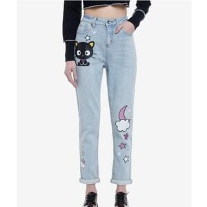 Hot Topic Chococat Celestial Mom Jeans Light‎ Wash Hot Topic Anime Size 17